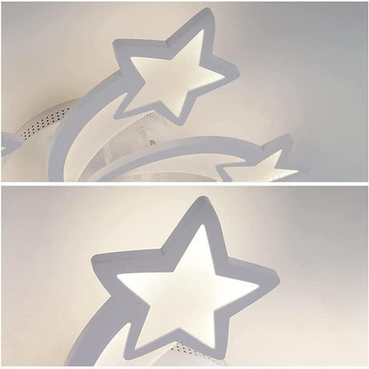 LED плафон, 30W, Форма на звезда, 6000K, Алуминий, Студена бяла светлина