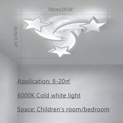 LED плафон, 30W, Форма на звезда, 6000K, Алуминий, Студена бяла светлина