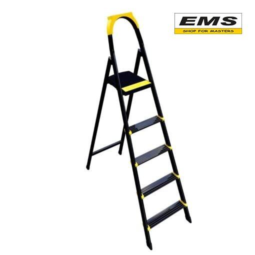 Домакинска метална стълба EUROSTEP с 4+1 стъпала, товароносимост до 150 кг