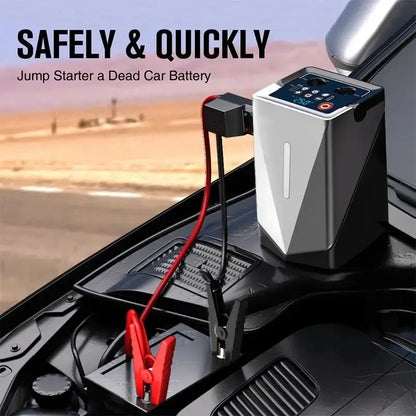 Стартиращо устройство за автомобил Jump Starter, Компресор, Батерия, 12000mAh