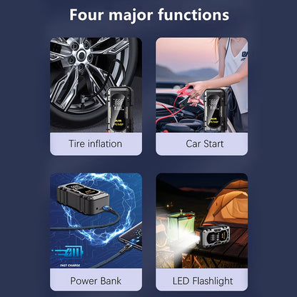 Стартиращо устройство за автомобил Jump Starter и компресор за гуми, 8000mAh