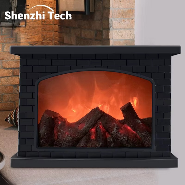 Декоративна електрическа камина, с 3D ефект на пламък, 30x20х10 см, USB захранване и батерии