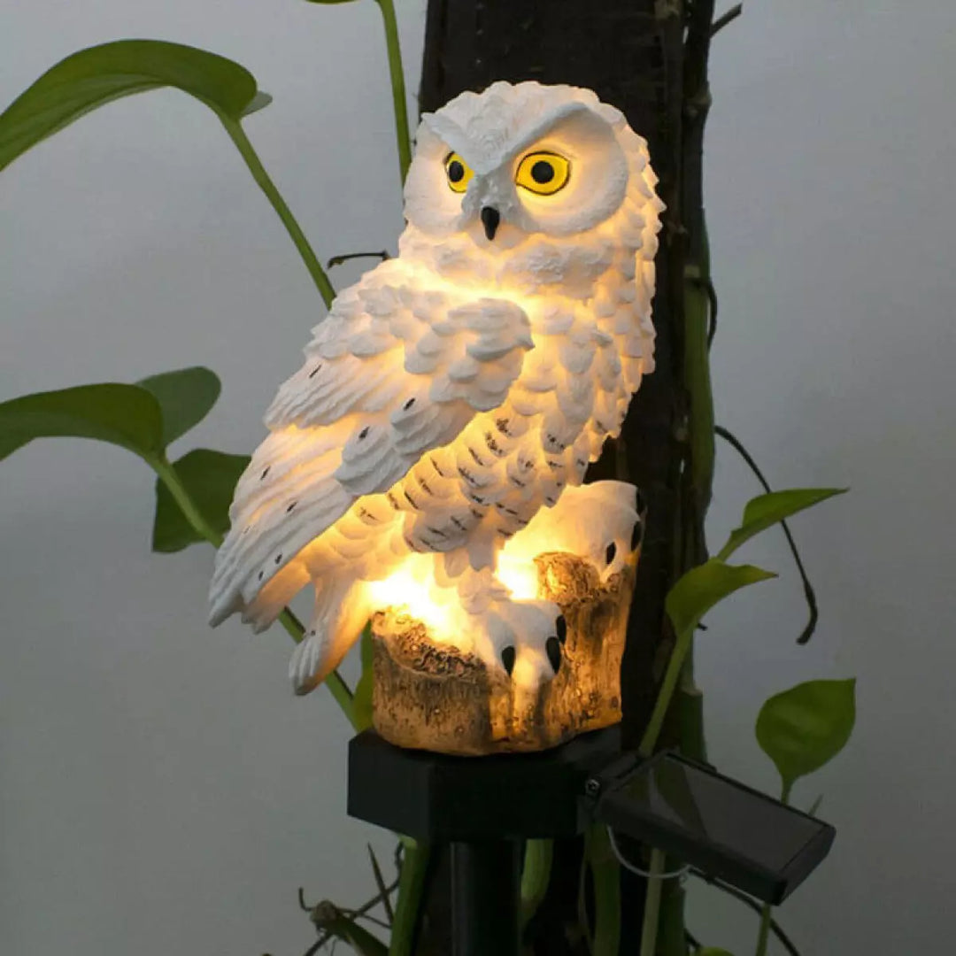 Декоративна градинска соларна лампа Бухал