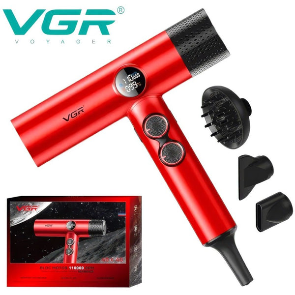 Професионален сешоар VGR V-401 с LED дисплей – Червен