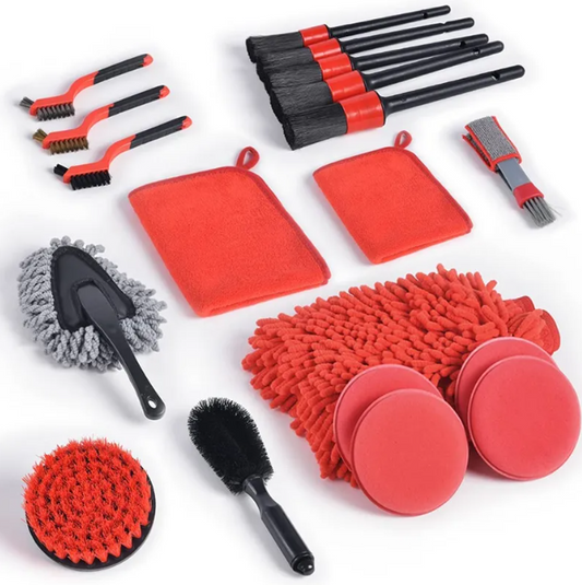 Комплект за почистване на автмобил, 19 Части