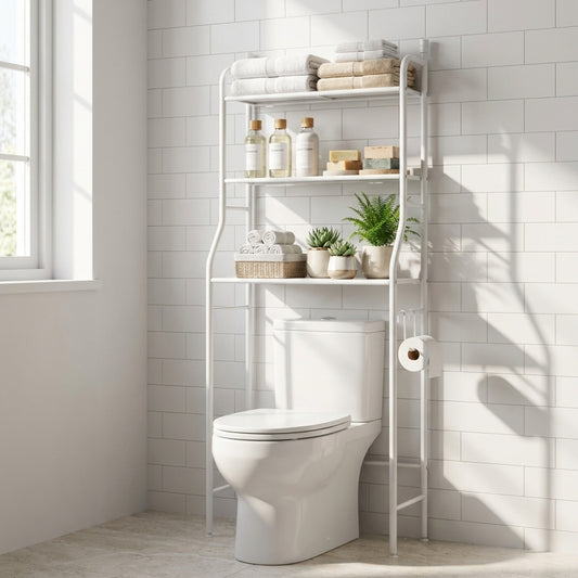 Мултифункционална етажерка за баня на 3 нива