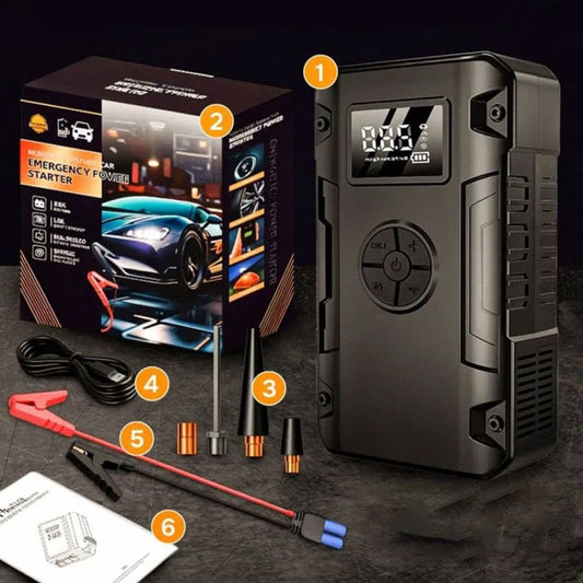 Jump Starter с компресор, Powerbank и LED фенер