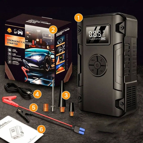Jump Starter с компресор, Powerbank и LED фенер