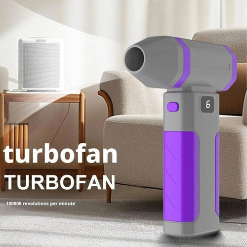 Турбо вентилатор – Мощен безжичен въздушен компресор / прахочистачка с Type-C зареждане, безчетков мотор