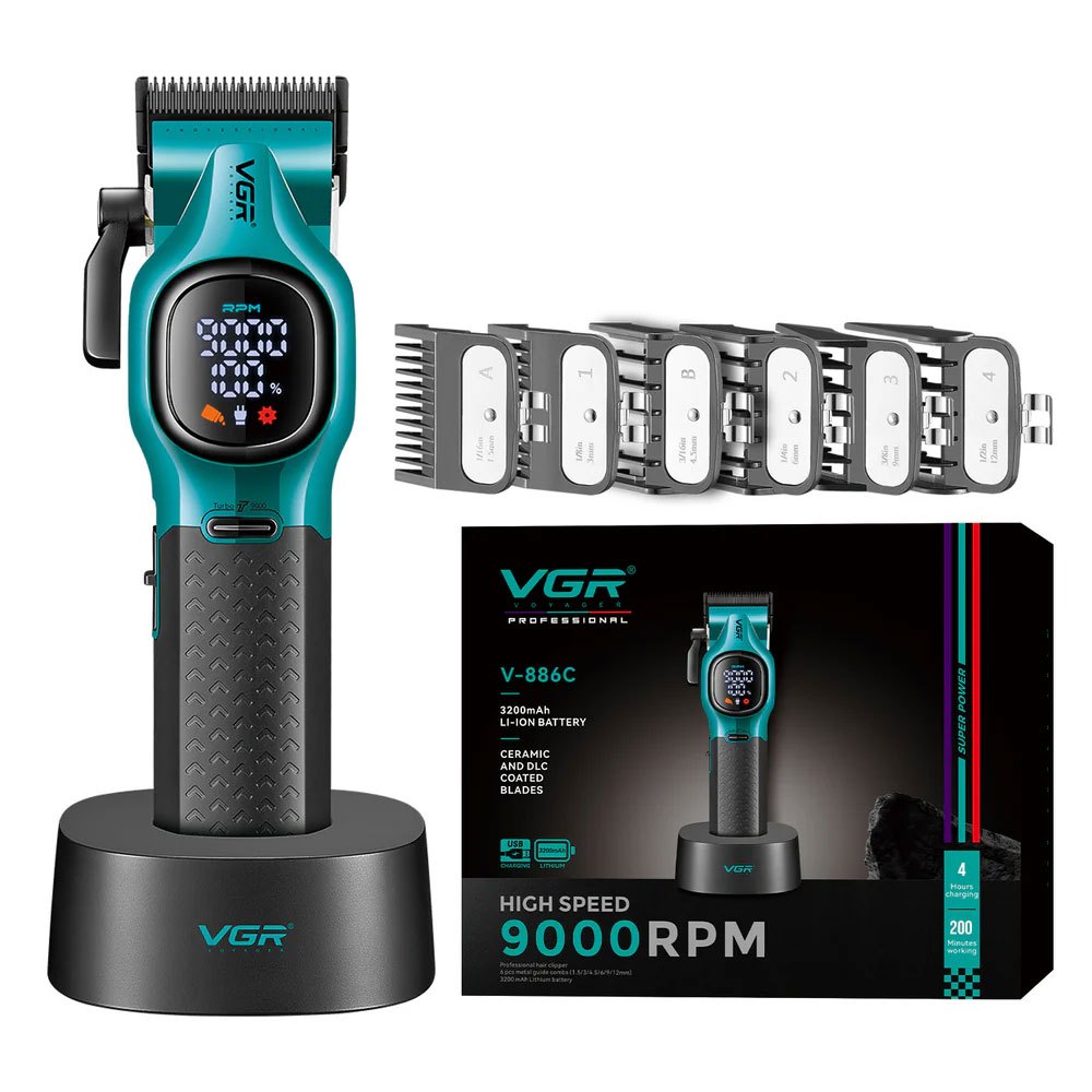 Професионална машинка за подстригване VGR V-886C GREEN