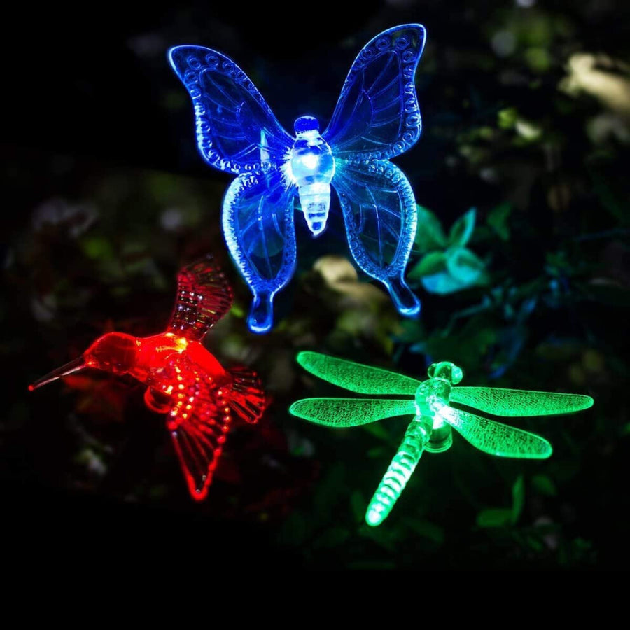 2бр LED Соларни лампи пеперуда