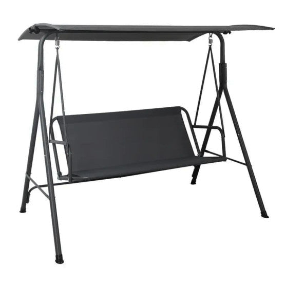 Градинска люлка със сенник, черна