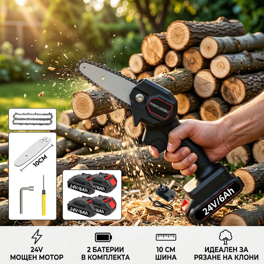 Акумулаторен трион за клони 10см шина