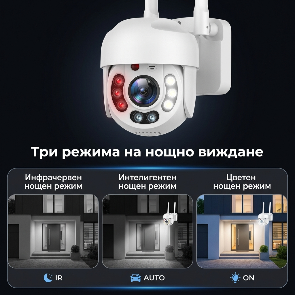 3бр. Куполна безжична камера с 5g и 8led 5mpx + 3бр. SD карта памет 64GB