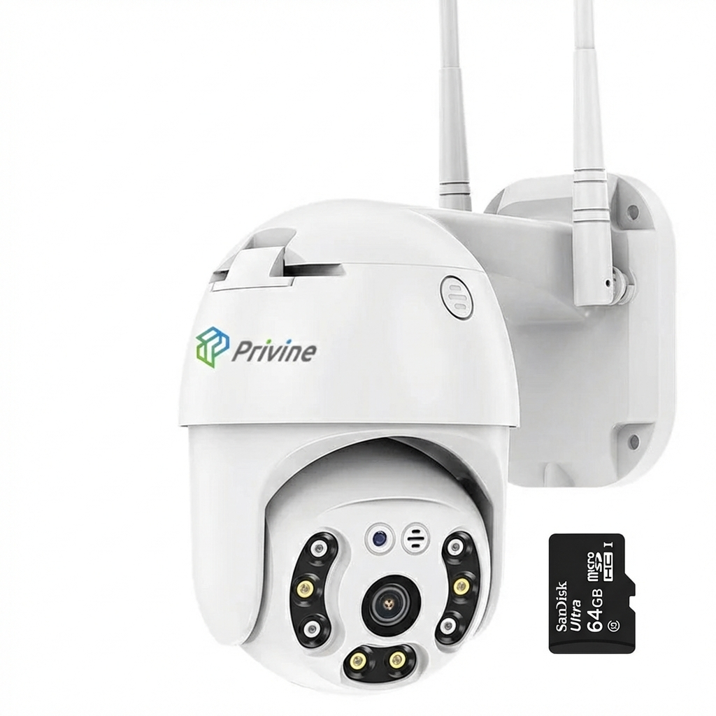 IP въртяща безжична камера 5MPX + SD карта 64gb + iCsee