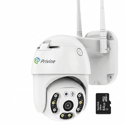 IP въртяща безжична камера 5MPX + SD карта 64gb + iCsee
