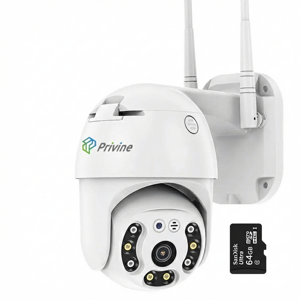 IP въртяща безжична камера 5MPX + SD карта 64gb + iCsee