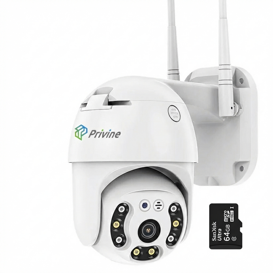 IP въртяща безжична камера 5MPX + SD карта 64gb + iCsee