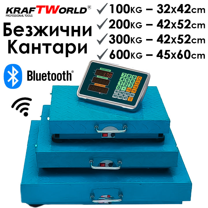Безжична платформена везна KraftWorld до 100 / 200 / 300 / 600 кг – електронен кантар