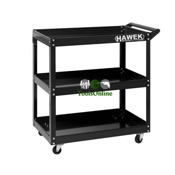 Количка за инструменти с три рафта - черна HAWEK