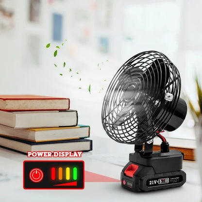 Преносим 8″ вентилатор 30 W с лека литиева батерия – мощно охлаждане навсякъде