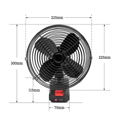 Преносим 8″ вентилатор 30 W с лека литиева батерия – мощно охлаждане навсякъде