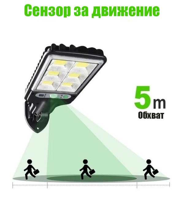 5бр Соларна лампа COB 1200w