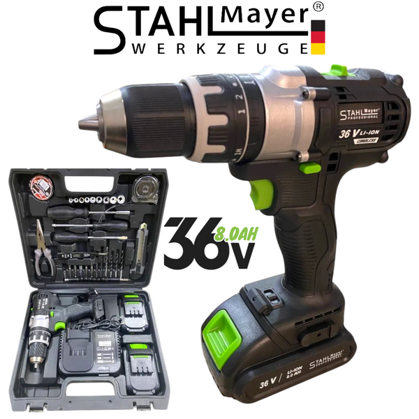 Акумулаторен ударен винтоверт 36V 8Ah с 40 части в куфар StahlMayer Black XR