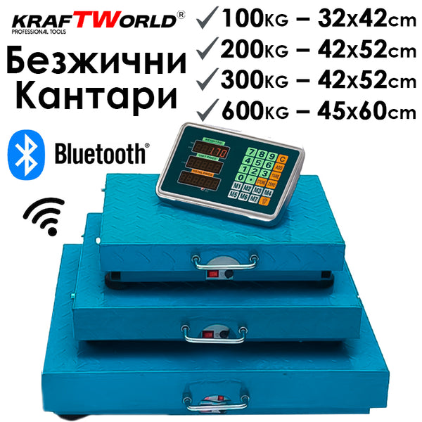 Безжична платформена везна KraftWorld до 100 / 200 / 300 / 600 кг – електронен кантар