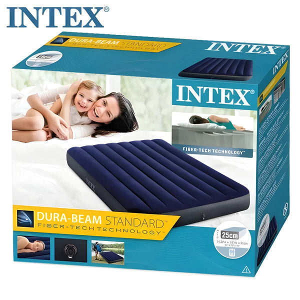 Надуваем матрак INTEX Classic Downy 137х191х25см