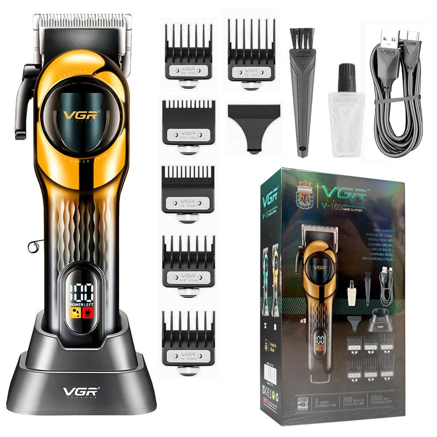 VGR V-166 – Професионална машинка за подстригване GOLD