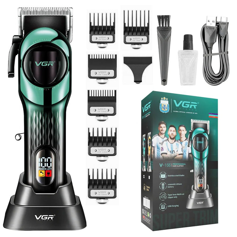 VGR V-166 – Професионална машинка за подстригване GREEN