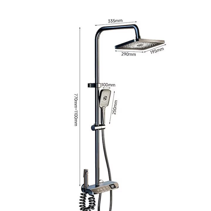 Интелигентна душ колона, LED дисплей, управление на пиано, 4 режима на пръскане, въртене на 360°, технология за въздушно пръскане