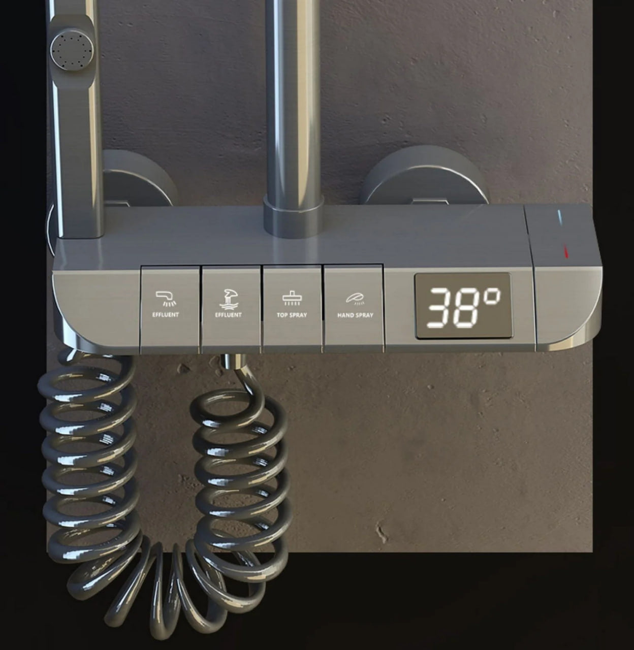 Интелигентна душ колона, LED дисплей, управление на пиано, 4 режима на пръскане, въртене на 360°, технология за въздушно пръскане