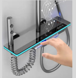 Интелигентна душ колона, управление на пиано, 4 режима на пръскане, въртене на 360°, технология за въздушно пръскане