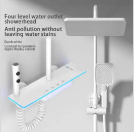 Интелигентна душ колона, управление на пиано, 4 режима на пръскане, въртене на 360°, технология за въздушно пръскане