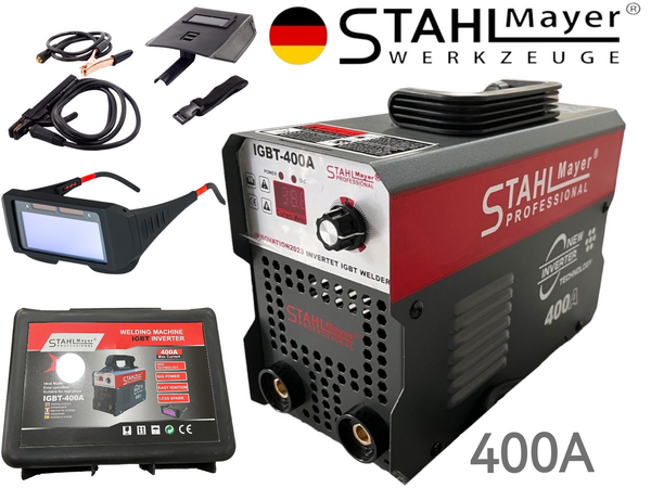 Немски инверторен електрожен STAHLMAYER 400A в куфар с подарък очила