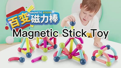 Образователна строителна игра Magnetic Sticks – Магнитни Кубчета 64 части