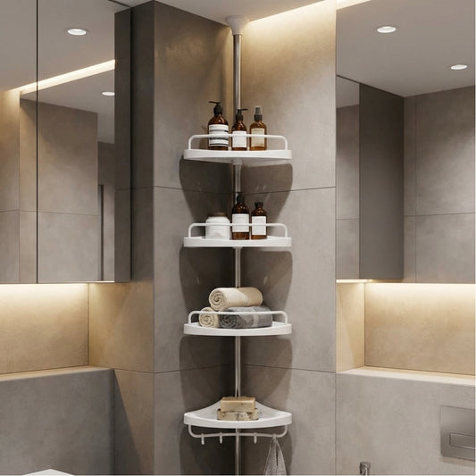 Ъглов рафт за баня с 4 рафта