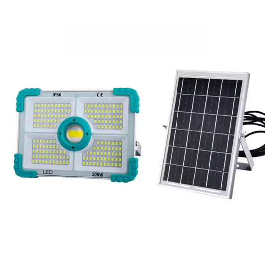 Соларен LED прожектор 100W с външен панел и дистанционно управление