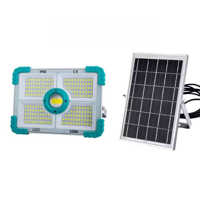 Соларен LED прожектор 100W с външен панел и дистанционно управление