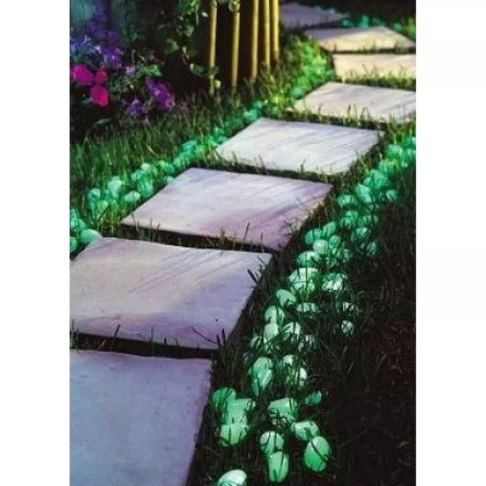 Светещи декоративни градински камъни 100бр