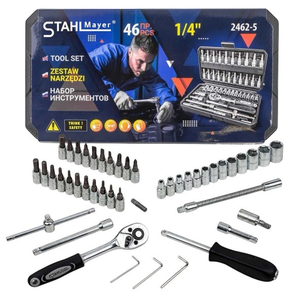 Гедоре 46 части 1/4'' 6-стенно StahlMayer