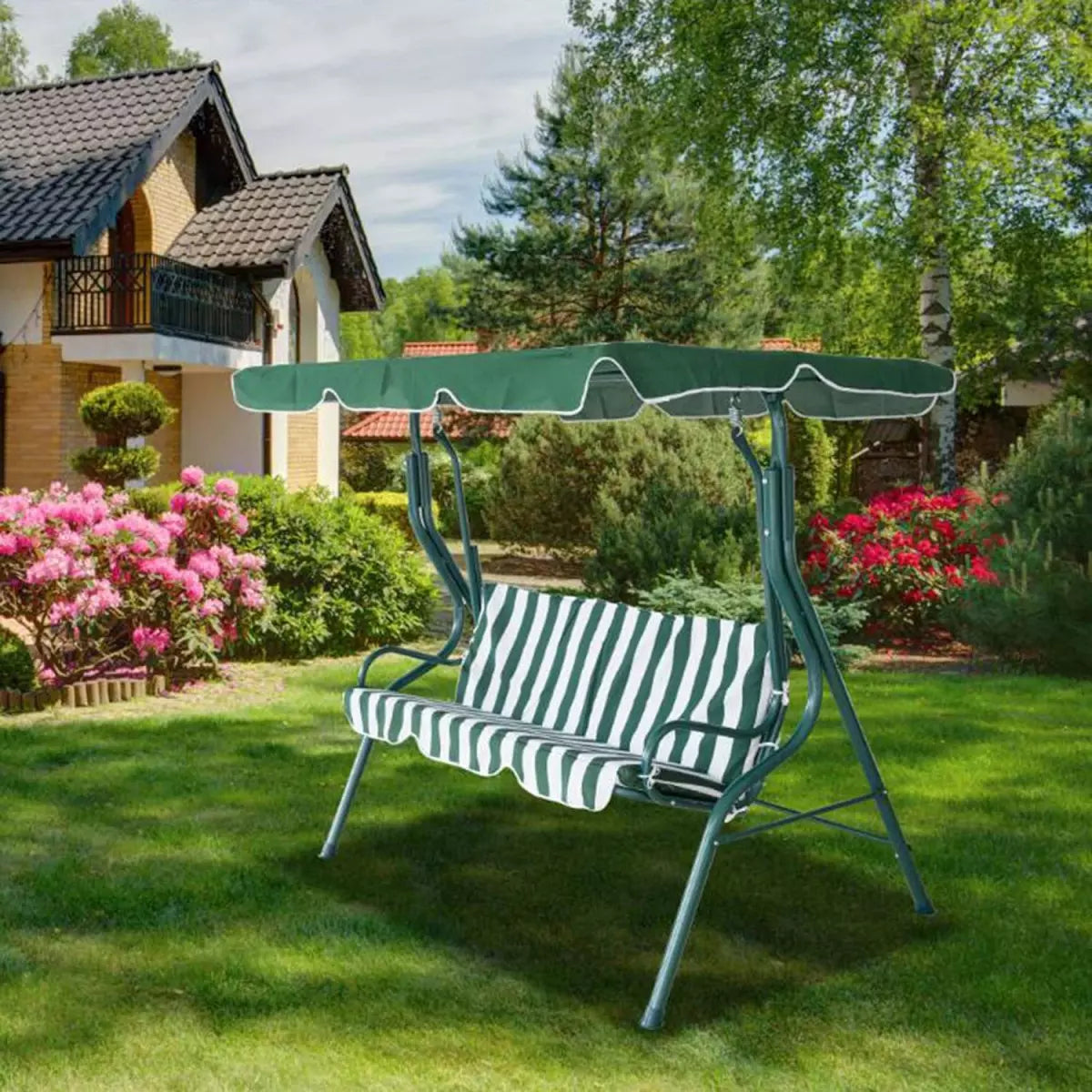 Триместна градинска люлка със сенник