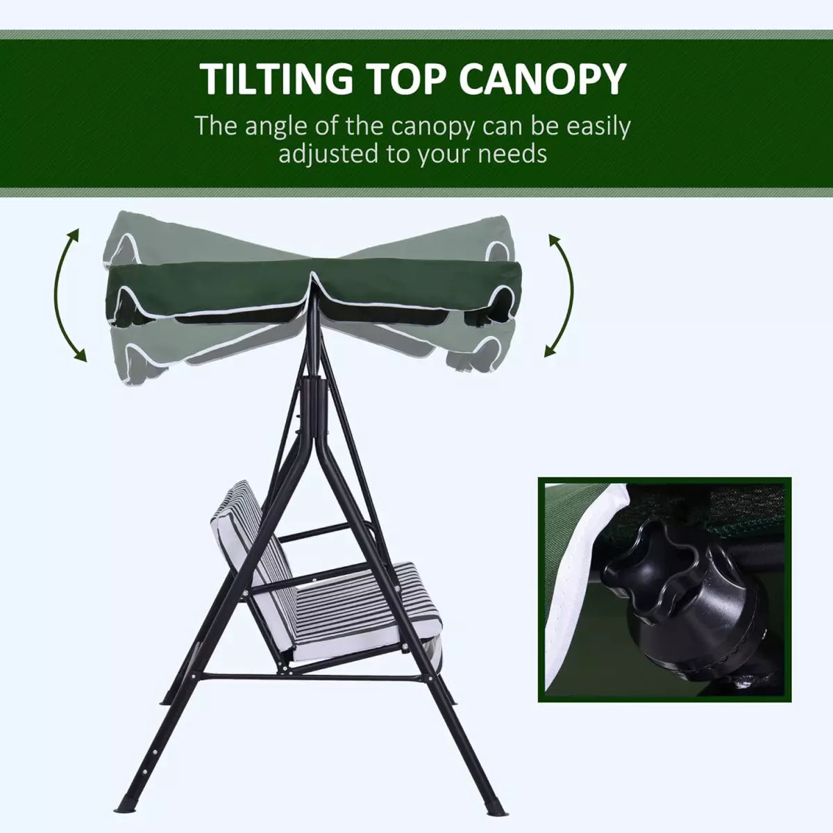 Триместна градинска люлка със сенник