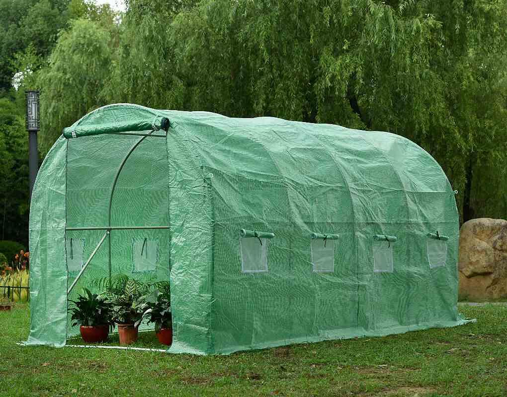 Тунелна оранжерия - зелена, различни размери