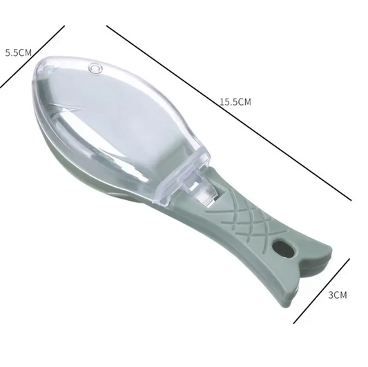 Уред за премахване на рибни люспи с контейнер