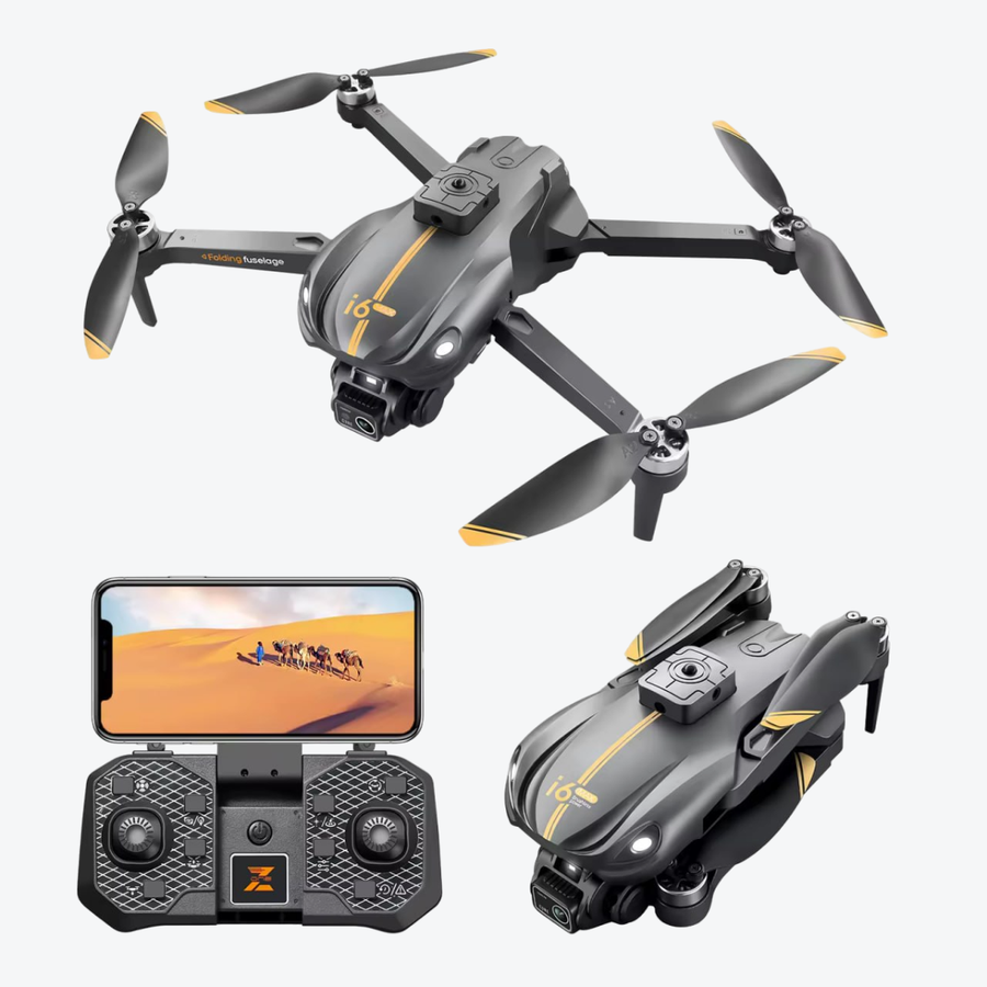 Сгъваем Дрон i6 Max "Осата", FPV 4K Камера с Нощно Виждане, Сив