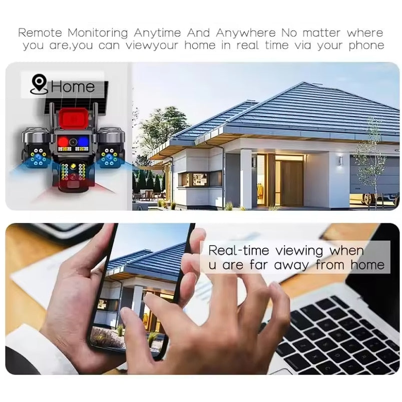 Соларна охранителна камера Sunvision – 16 MP, 3 обектива, аларма  ,  Wi-Fi , модел 28-80
