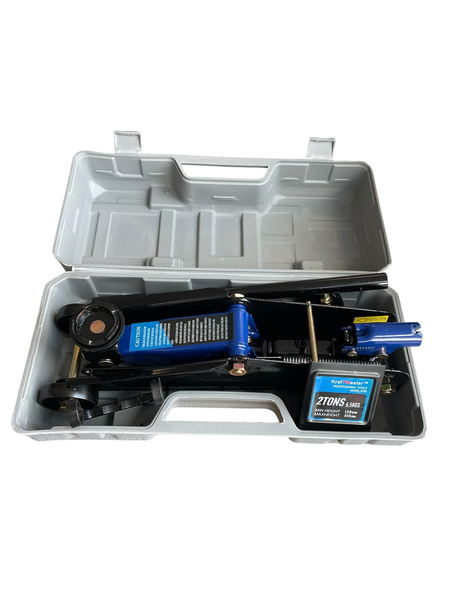 Хидравличен крик KraftMaster 2 тона 128мм-308мм - професионален, в куфар